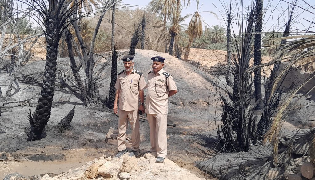 National Safety Authority announces control of fire at Al-Jinan farms in Ghadames