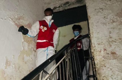 Tripoli Red Crescent recovers a body from a building in the Ghot al-Shaal area Tripoli Red Crescent recovers a body from a building in the Ghot al-Shaal area