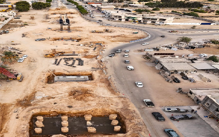 Construction work progresses on the Al-Bunyan Al-Marsous bridge in Sirte Construction work progresses on the Al-Bunyan Al-Marsous bridge in Sirte