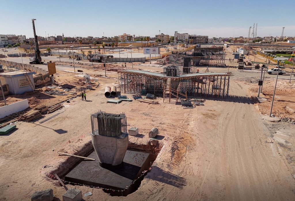 Significant progress in the works of the “Hero of the Crossing” bridge project in Sabha Significant progress in the works of the "Hero of the Crossing" bridge project in Sabha