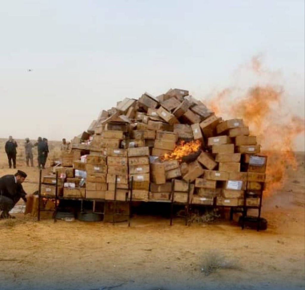Anti-Narcotics and Psychotropic Substances Agency "Al-Jabal Al-Gharbi" destroys a large quantity of narcotics