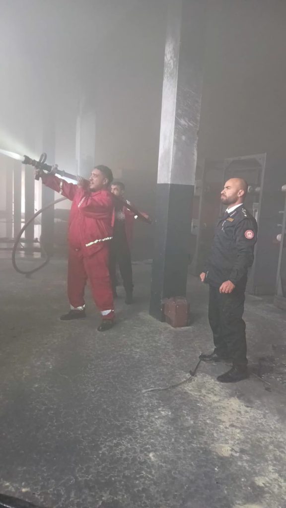 National Safety Authority manages to extinguish a fire inside a power station at Tripoli International Airport