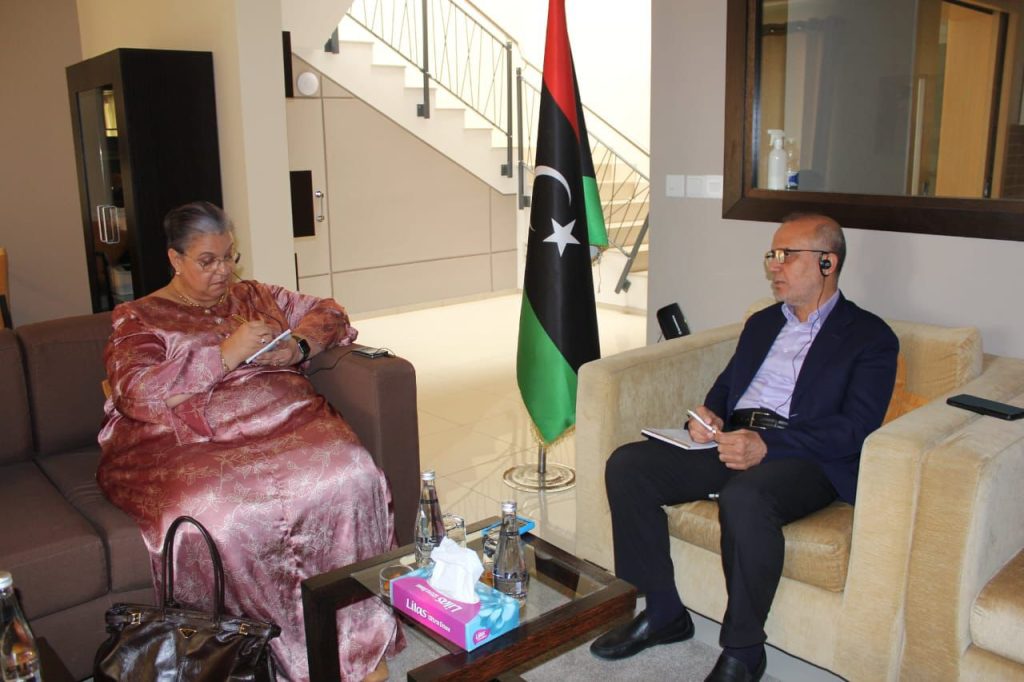 Hanna Tetteh discusses with Al-Lafi developments in Libya and recent events in Al-Zawiya and Tripoli