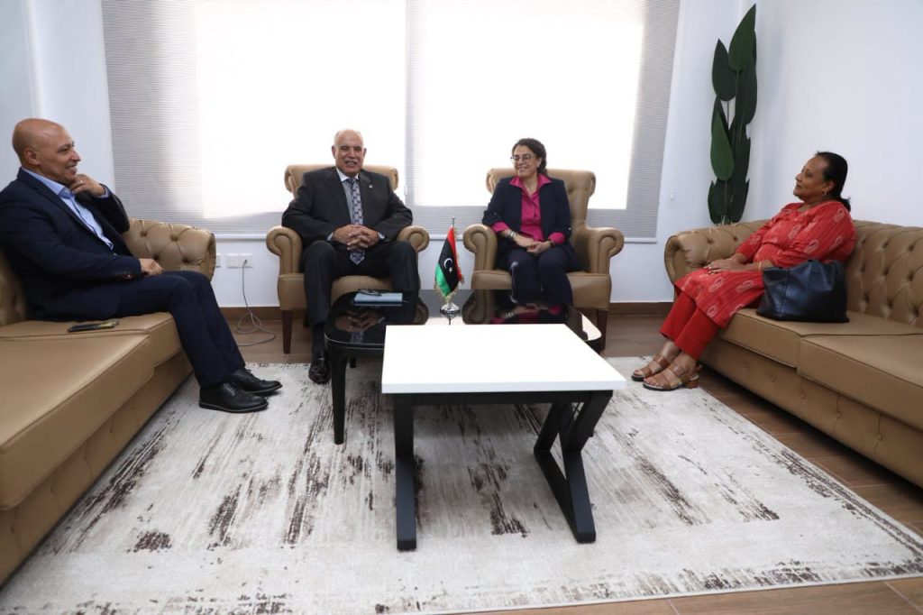 Stephanie Khouri discusses with adviser Bushnaf arrangements for the International Conference on Justice and Reform scheduled for next week in Benghazi Stephanie Khouri discusses with adviser Bushnaf arrangements for the International Conference on Justice and Reform scheduled for next week in Benghazi