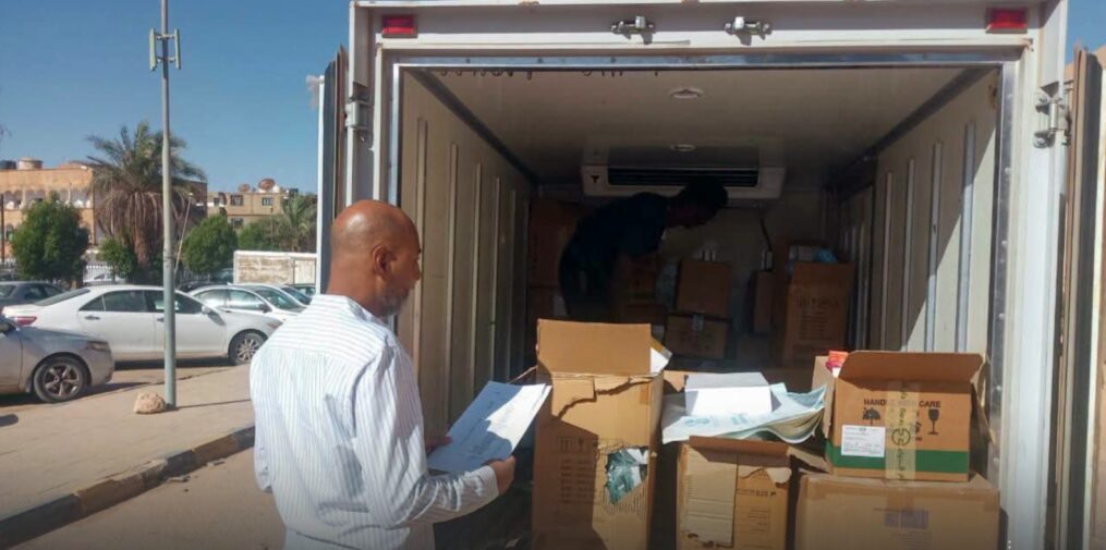 Sending a shipment of medicine to support health services in the city of Sabha Sending a shipment of medicine to support health services in the city of Sabha