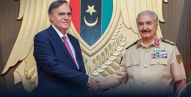 Field Marshal Khalifa Haftar discusses developments and strengthening cooperation between Libya and Greece with the Greek ambassador Field Marshal Khalifa Haftar discusses developments and strengthening cooperation between Libya and Greece with the Greek ambassador